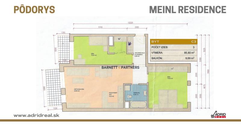 3-Zimmer-Wohnung, Šumavská, zu vermieten, Bratislava - Ružinov, Slowak